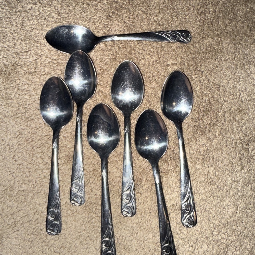 Vintage Hull Tulips Teaspoons stainless vintage 7